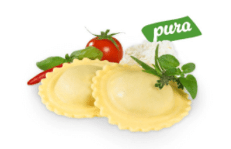 Tortelli All’arrabbiata mit Basilikum